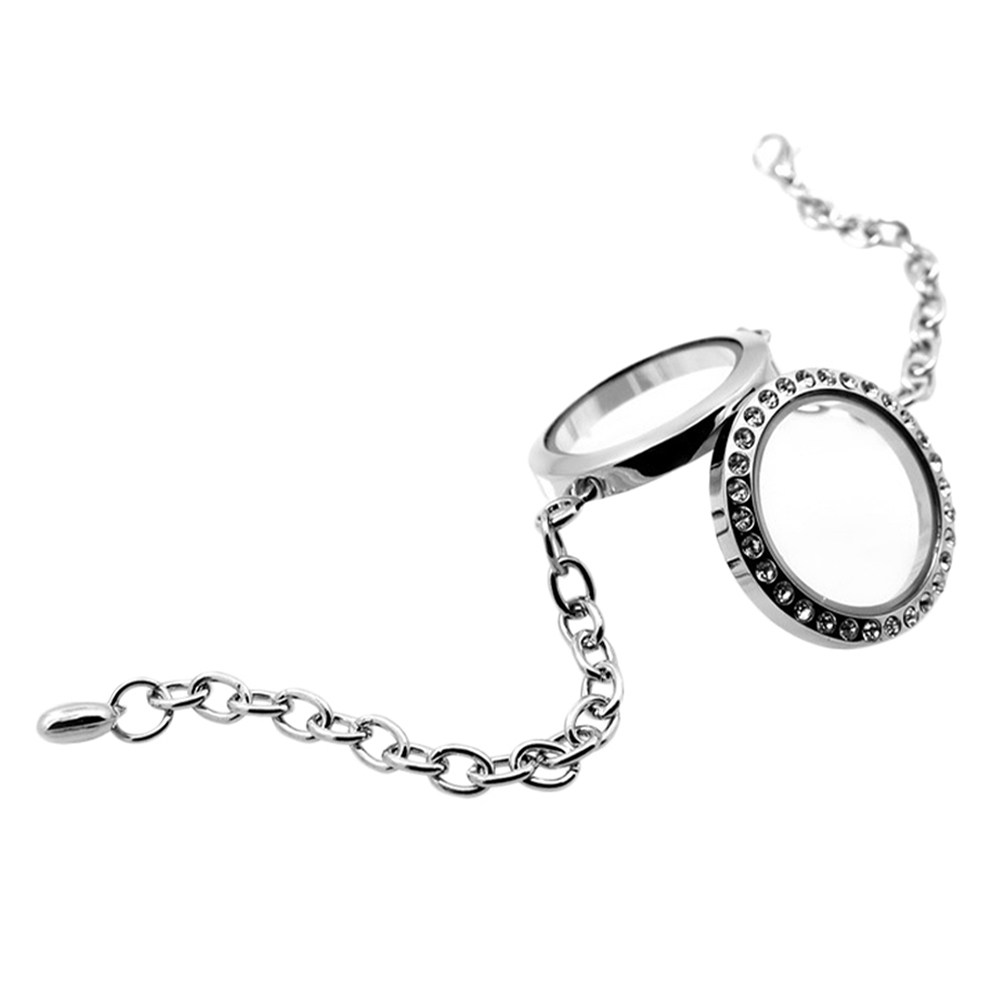 Formal Wear Jewelry For Women - สร้อยข้อมือกรอบรูปสำหรับผู้หญิง ประดับคริสตัล โลหะผสม ล็อกเก็ตแบบเปิดได้ เหมาะสำหรับใส่ในโอกาสลำลองและเป็นทางการ