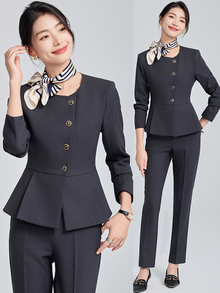 Women'S Formal Wear Stores - ชุดสูทสีเทาสำหรับผู้หญิง ชุดยูนิฟอร์มร้านขายเครื่องประดับ ร้านเสริมสวย ชุดทำงานระดับสูง ชุดทำงานทางการ ชุดยูนิฟอร์มพนักงานต้อนรับบนเครื่องบิน