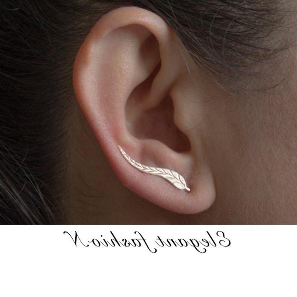 Formal Wear Jewelry For Women - ต่างหูแบบคลิมเบอร์ลายใบไม้ 1 คู่ งานแฮนด์เมดสุดพิเศษ ดีไซน์ละเอียดอ่อน ทันสมัย