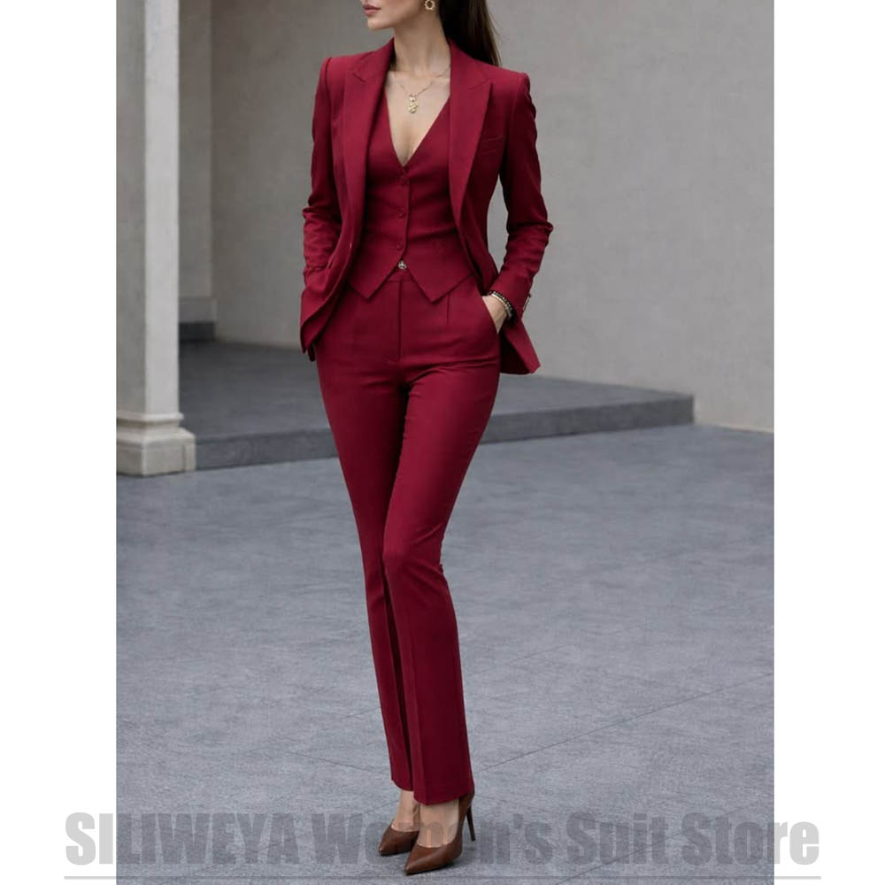 Women Formal Wear Blazer Set - ชุดสูทผู้หญิง 3 ชิ้น เสื้อเบลเซอร์ เสื้อกั๊ก กางเกง