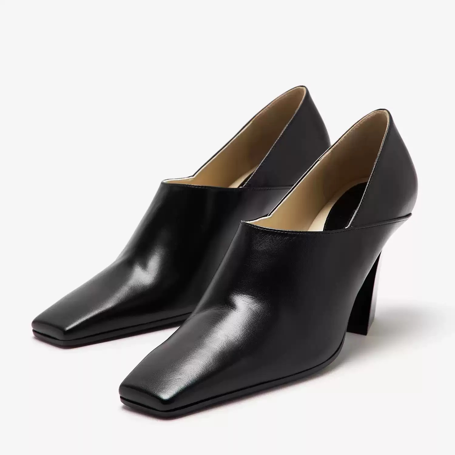 รองเท้าส้นหนาหัวเหลี่ยมหนังสีด - Formal Wear Women'S Loafers บทวิจารณ์และราคา