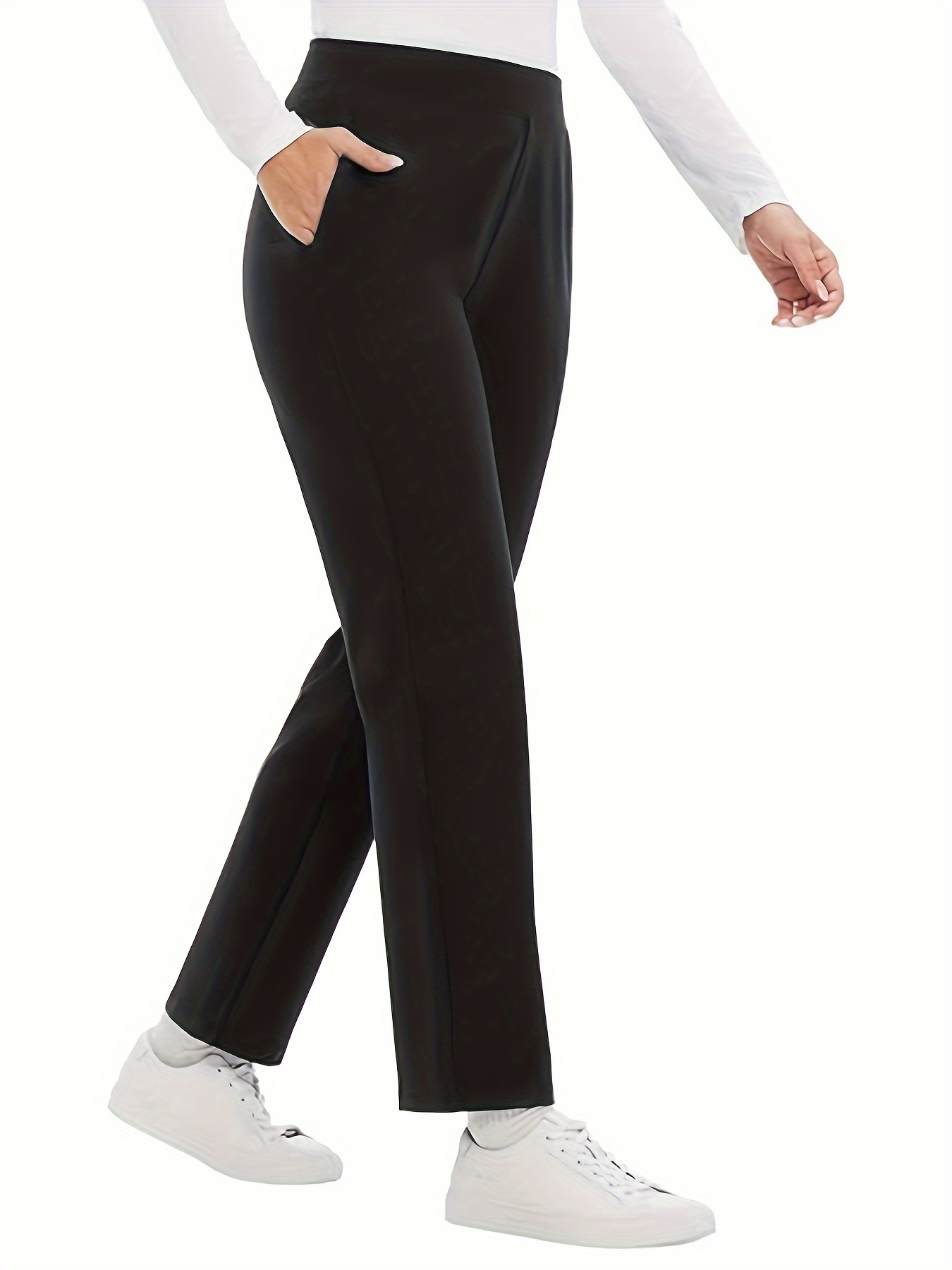 กางเกงแนวธุรกิจผ้าถักสีทึบสำหร - Women'S Formal Wear Pants บทวิจารณ์และราคา