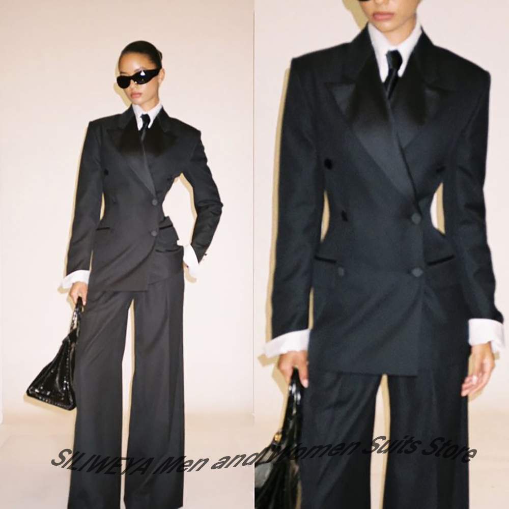 ชุดสูทผู้หญิงสีดำแบบกระดุมสองแ - Women'S Formal Wear Pants บทวิจารณ์และราคา