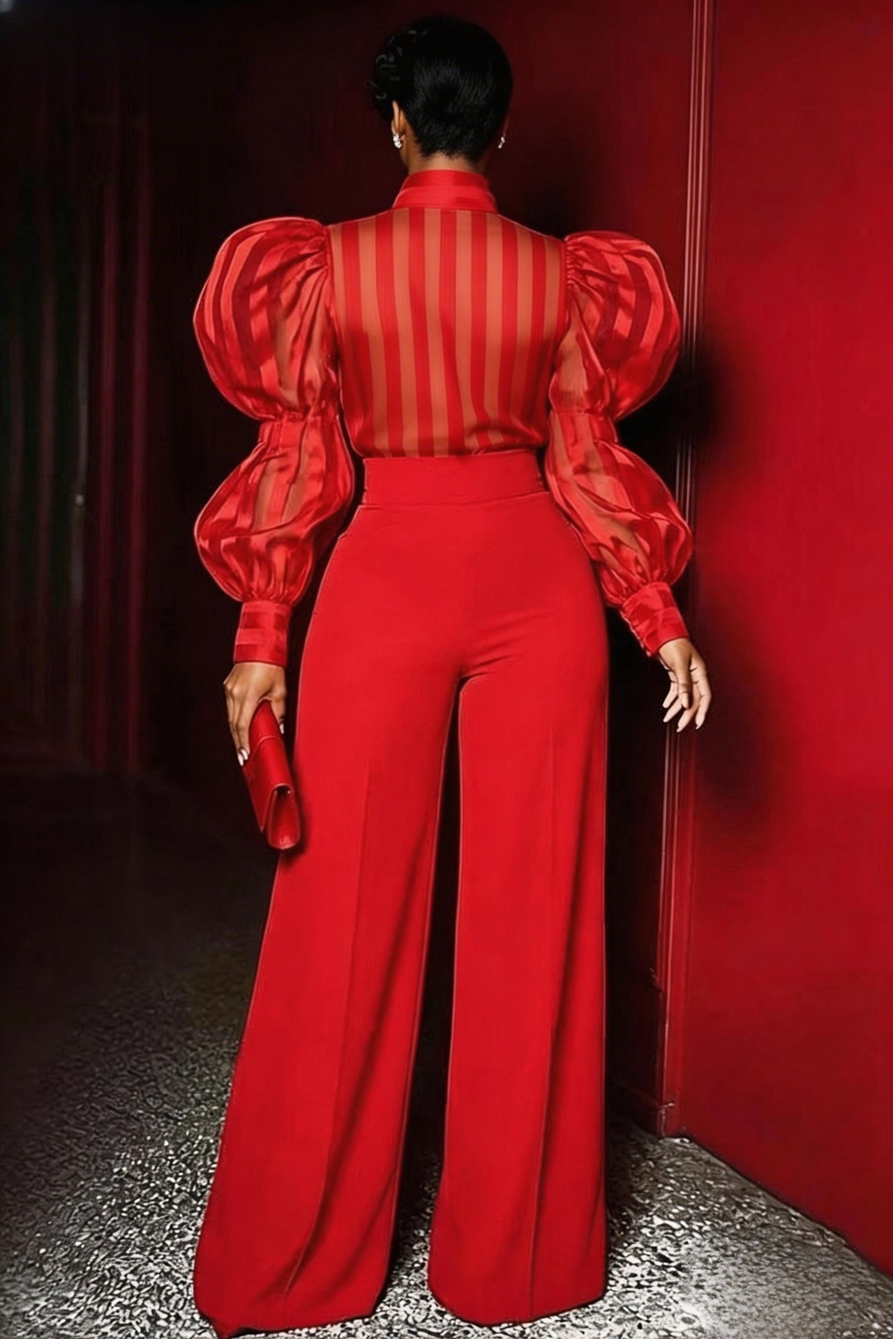 กางเกงขายาวทรงตรงขาบาน เอวสูง  - Women'S Formal Wear Pants บทวิจารณ์และราคา