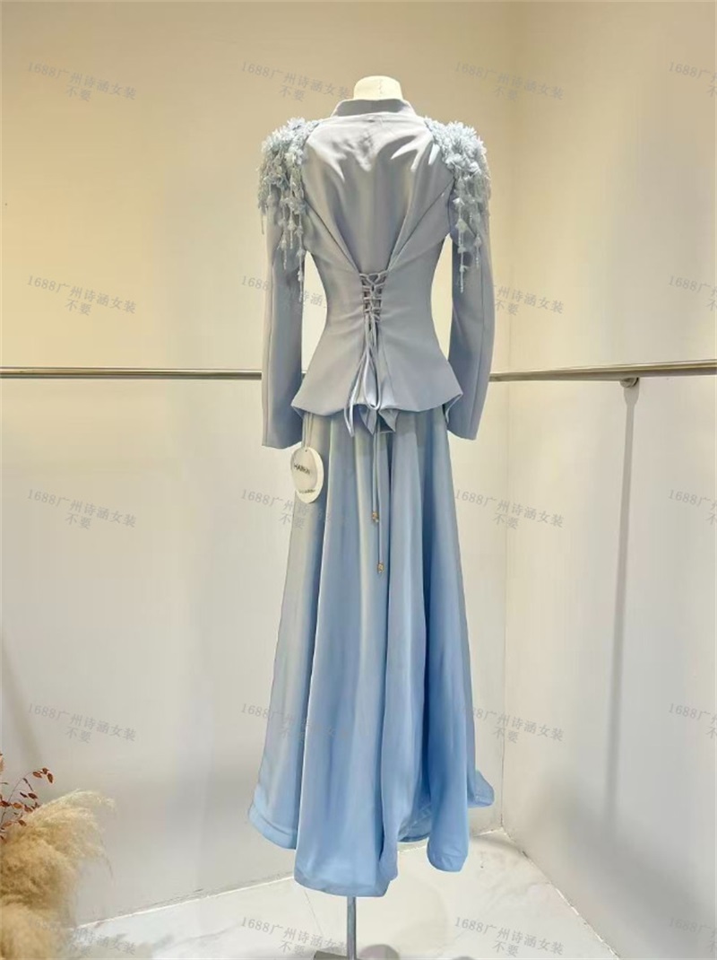 ชุดสูทกระโปรงสีเบจสำหรับผู้หญิ - Women Formal Party Wear Dress บทวิจารณ์และราคา