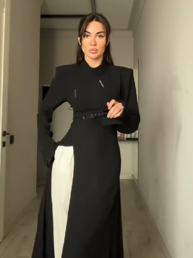 เดรสยาวคอสูงแขนยาวสำหรับผู้หญิ - Woman Formal Wear บทวิจารณ์และราคา