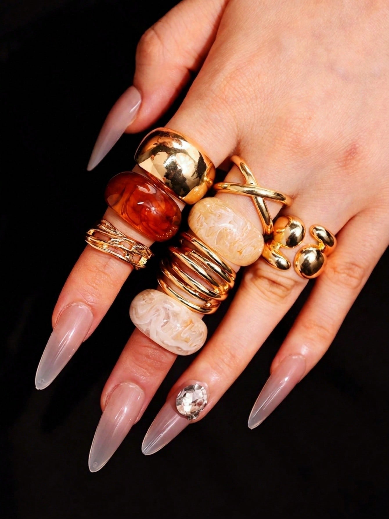 ชุดแหวนเรซินทรงเรขาคณิตสไตล์เร - Formal Wear Jewelry For Women บทวิจารณ์และราคา