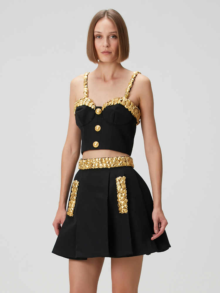 ชุดเดรสสองชิ้นสีดำ VC พร้อมกระ - Woman Formal Wear บทวิจารณ์และราคา