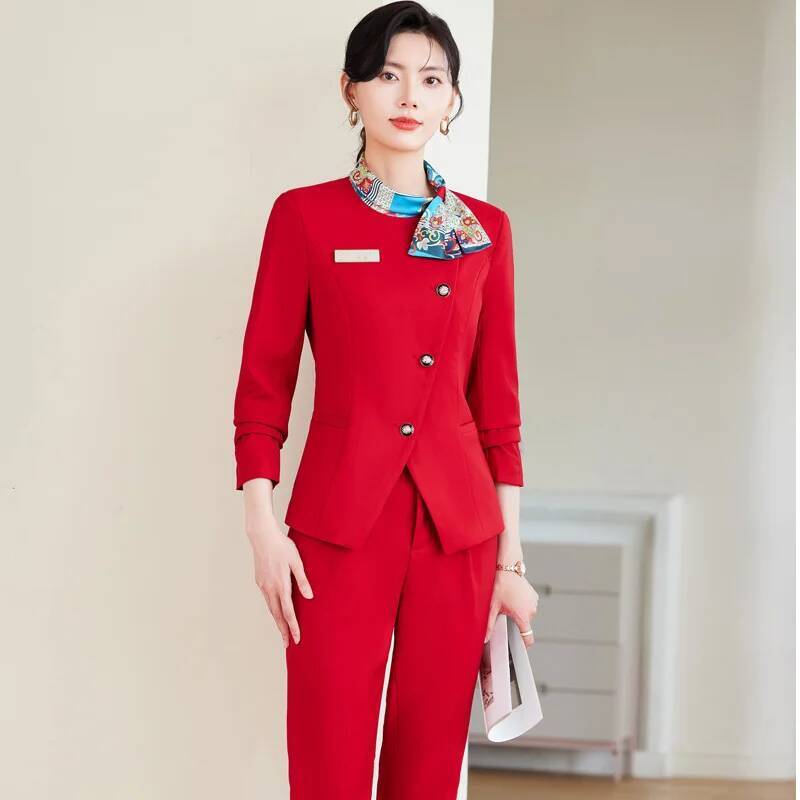 ชุดกางเกงสูทสไตล์หรูหราสำหรับผ - Women Formal Wear Blazer Set บทวิจารณ์และราคา