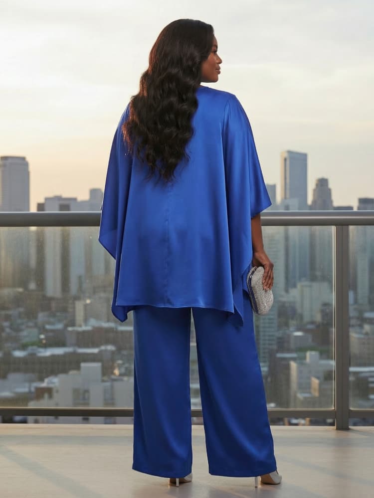 เสื้อคอวีแขนยาวทรงเคปไซส์ใหญ่  - Women'S Formal Wear Pants บทวิจารณ์และราคา