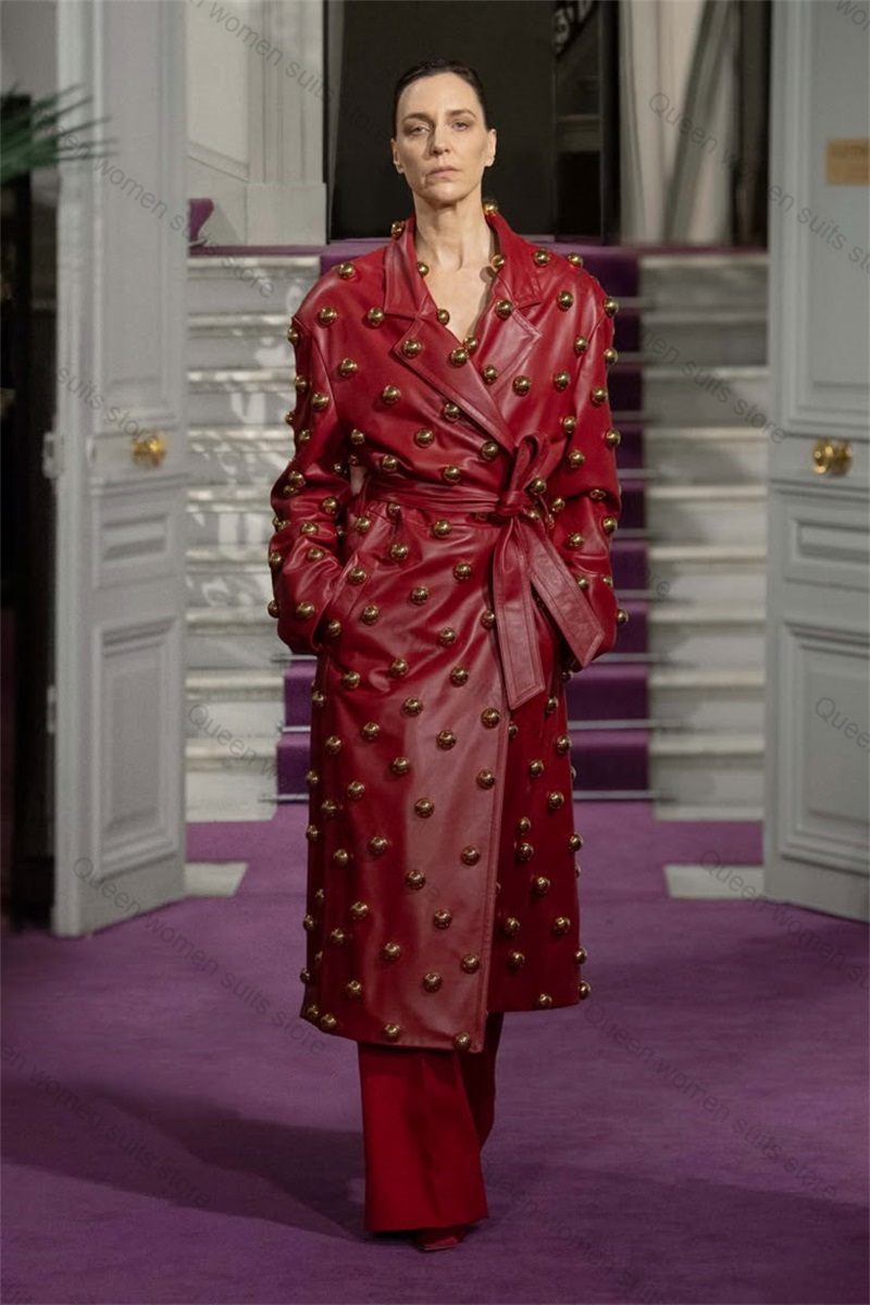 PU หนังผู้หญิงชุดกางเกงชุด 2 ช - Women Formal Wear Blazer Set บทวิจารณ์และราคา