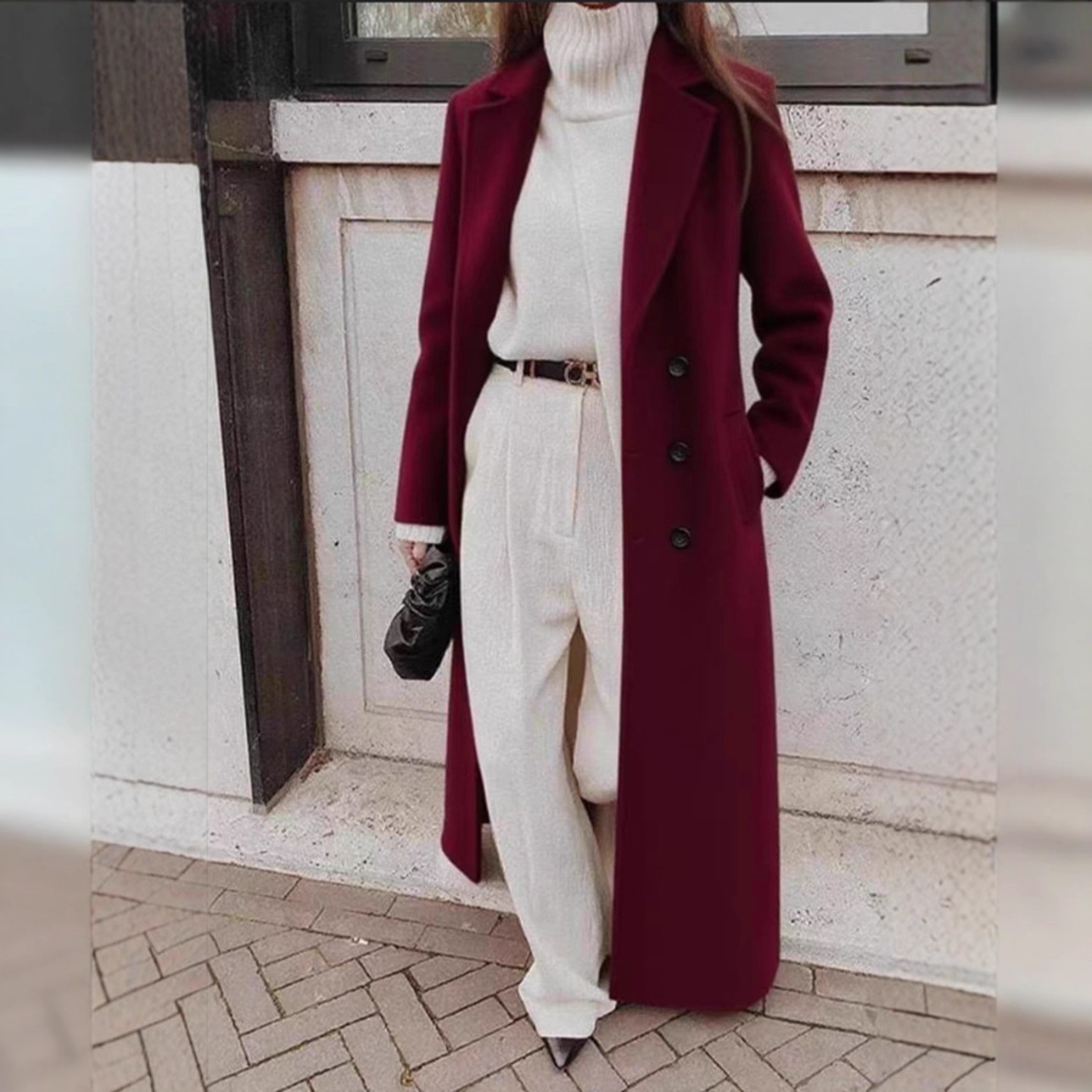 เสื้อโค้ทขนสัตว์ผสมแบบยาวสำหรั - Tailored Coat Wool บทวิจารณ์และราคา