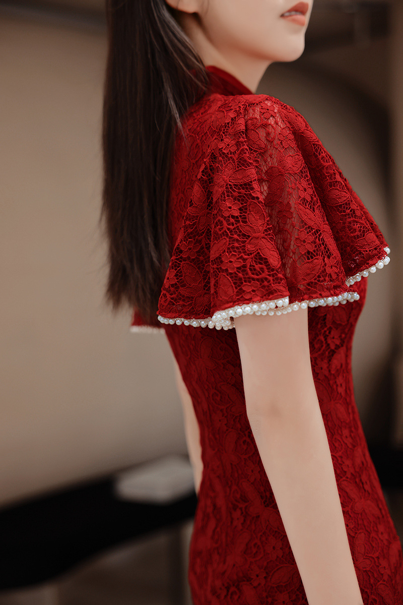 ชุดกี่เพ้าสีแดงลูกไม้สไตล์จีนส - Women'S Formal Wear Wedding บทวิจารณ์และราคา