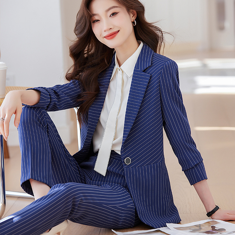 ชุดสูทลายทางสีน้ำเงินสำหรับผู้ - Women'S Formal Wear Stores บทวิจารณ์และราคา